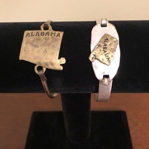 Set of 2 State of Alabama Bangle Style Bracelets Very Good Condition